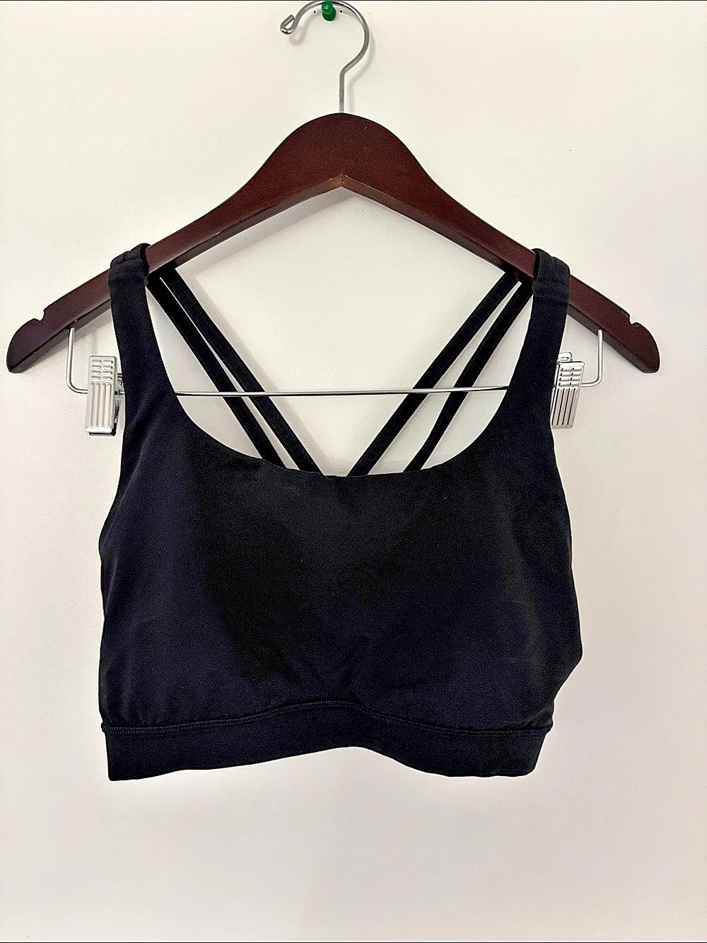 lululemon Energy Bra Long Line Black Sports Bra Size 10